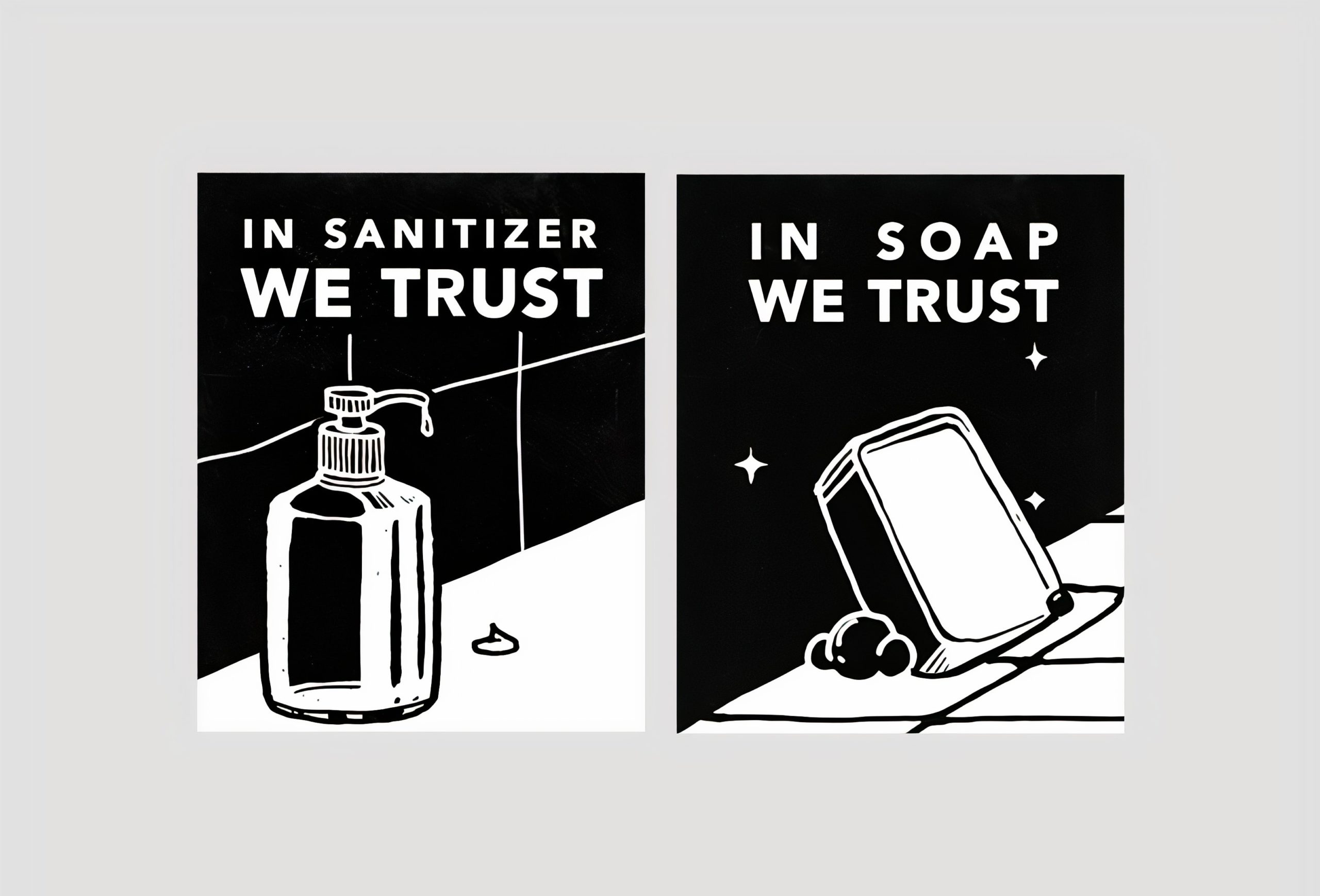 disinfecting vs sanitizing | sign with sanitizer and soap